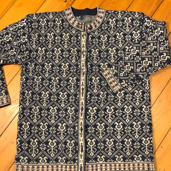 SQUAW VALLEY VINTAGE NORDIC WOOL ALPINE WINTER SKI SWEATER CARDIGAN - Picture 6 of 14